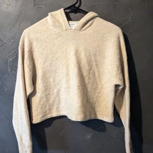 NAADAM Cream Cashmere Cropped Hoodie